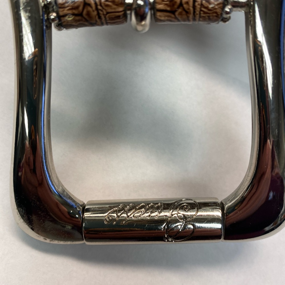GUESS Western Unisex Stud & Rhinestone Embellished Belt Faux Leather, BROWN, Med - Picture 6 of 11